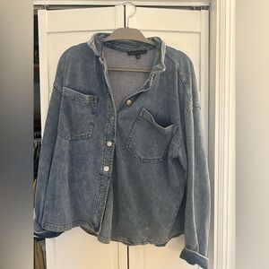 soft denim button down